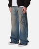 MNML Ultra Wide Tribal Denim Jeans Medium Blue
