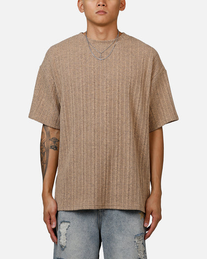 XXIII Rib Knit T-Shirt Tan Marle
