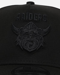 New Era Canberra Raiders 'Black On Black' 9FORTY A-Frame Snapback Black