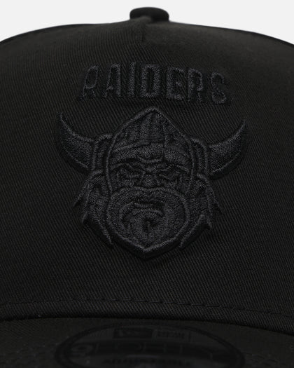 New Era Canberra Raiders 'Black On Black' 9FORTY A-Frame Snapback Black