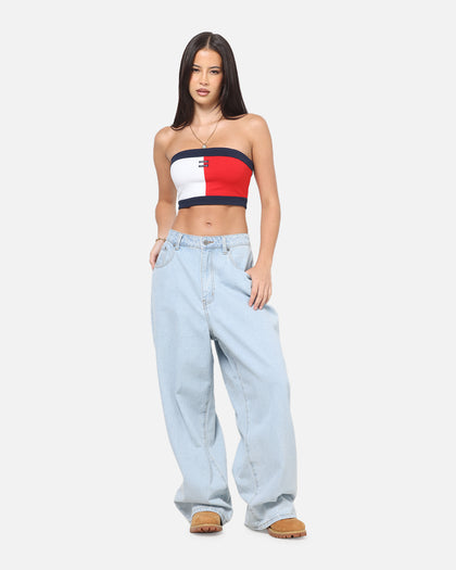 Tommy Jeans Women's TJW RWB Badge Tube Top White/Multi