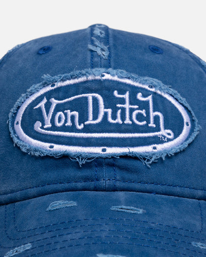 Von Dutch Distressed Dad Strapback Washed Navy