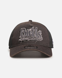 New Era Chicago Bulls 'Washed Fray' 9FORTY A-Frame Trucker Snapback Washed Grey