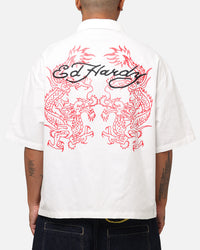 Ed Hardy Dragon Zip Shirt Off White