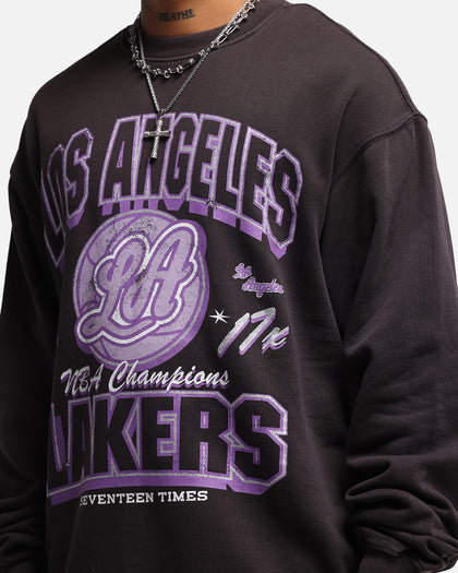 Mitchell & Ness Women's Los Angeles Lakers Arch Logo Crewneck Overdyed Black