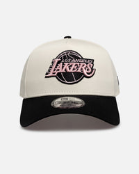 New Era Los Angeles Lakers "Chrome Black Pink" 9Forty A-Frame Snapback White