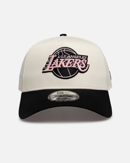 New Era Los Angeles Lakers "Chrome Black Pink" 9Forty A-Frame Snapback White