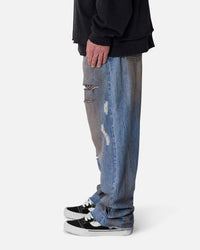 MNML Ultra Baggy Run Over Denim Jeans Blue