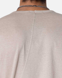 MNML Sheer Knit Bias Cut T-Shirt Bone