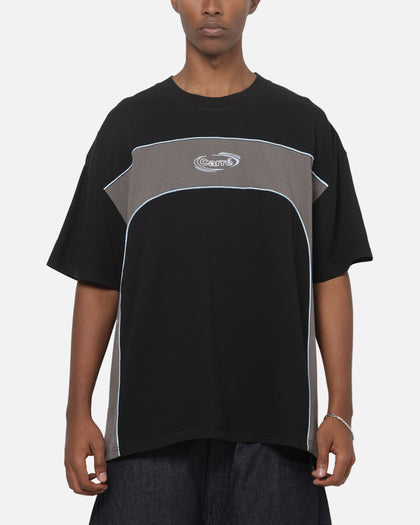 Carre Athletic Panel Crew T-Shirt Washed Black