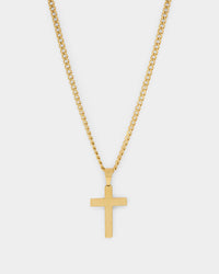 Saint Morta Textured Cross Pendant Gold