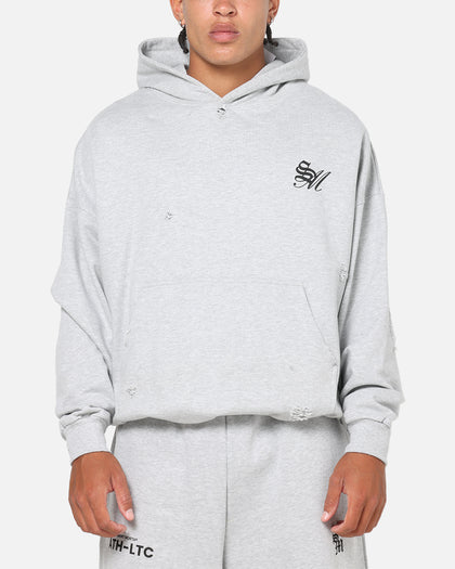 Saint Morta Distressed Hoodie Grey Marle