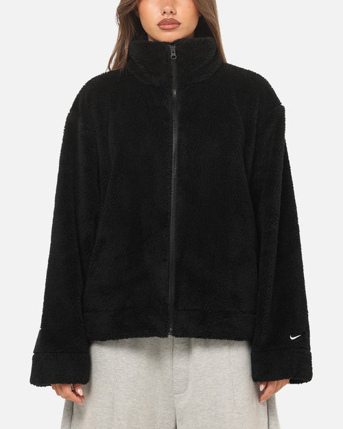 Nike Women's Sportswear Essential High-Pile Fleece Jacket Black/Sail