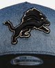 New Era Detroit Lions 'Bleach' 9FORTY A-Frame Trucker Snapback Denim