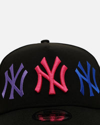 New Era New York Yankees 'Dancing Logos' 9FORTY A-Frame Snapback Black