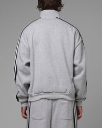 Loiter Hybrid Track Quarter Zip Grey Marle