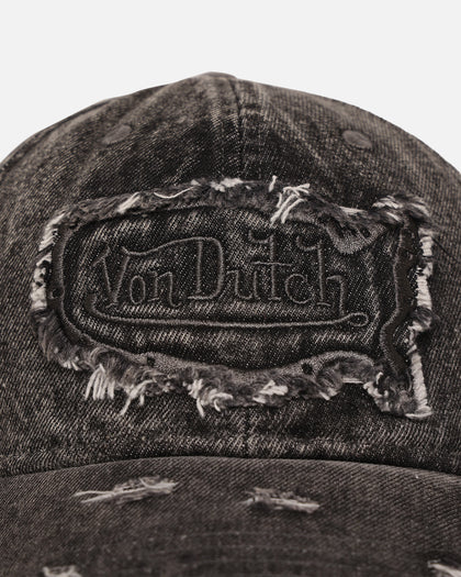 Von Dutch Washed Denim Dad Strapback Hat Washed Grey