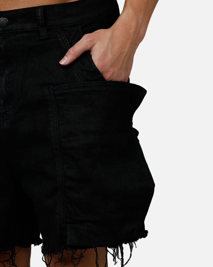 MNML Roughed Pocket Cargo Shorts Black