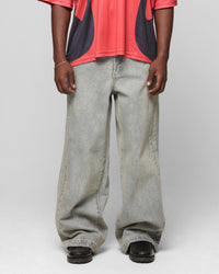 Loiter Star Walker Wide Leg Jean Washed Blue