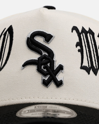 New Era Chicago White Sox 'Gothic Script Two Tone' 9FORTY A-Frame Snapback Chrome/Black