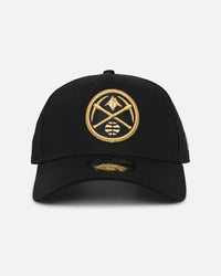 New Era Denver Nuggets 'NBA Black & Gold Embroidery' 9FORTY A-Frame Snapback Black/Gold