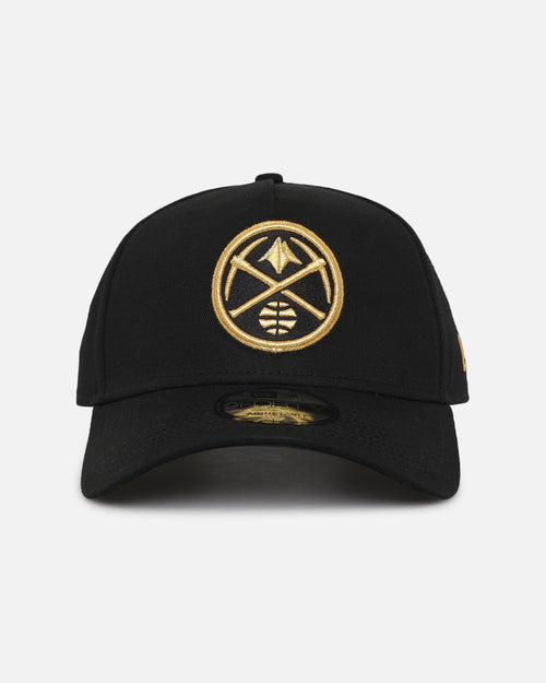 New Era Denver Nuggets 'NBA Black & Gold Embroidery' 9FORTY A-Frame Snapback Black/Gold