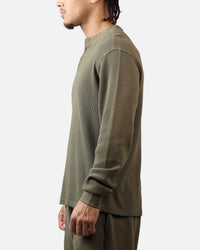 American Thrift Waffle Henley Shirt Washed Olive