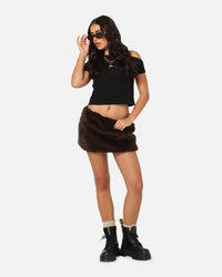 Ed Hardy Women's Bizzard Mini Skirt Brown