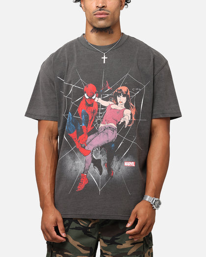 73Studio Marvel’s Spider-Man Peter Parker & MJ Heavyweight T-Shirt Black Wash