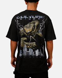 Culture Kings Snake Eyes T-Shirt Black Acidwash