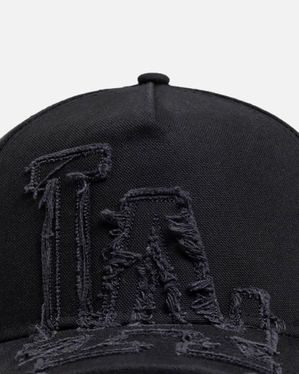 New Era Los Angeles Dodgers 'Applique Distressed' 9FORTY A-Frame Snapback Navy