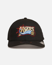 New Era Philadelphia 76ers 'HWC' 9SEVENTY Trucker Stretch Snapback Black