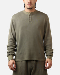 American Thrift Waffle Henley Shirt Washed Olive