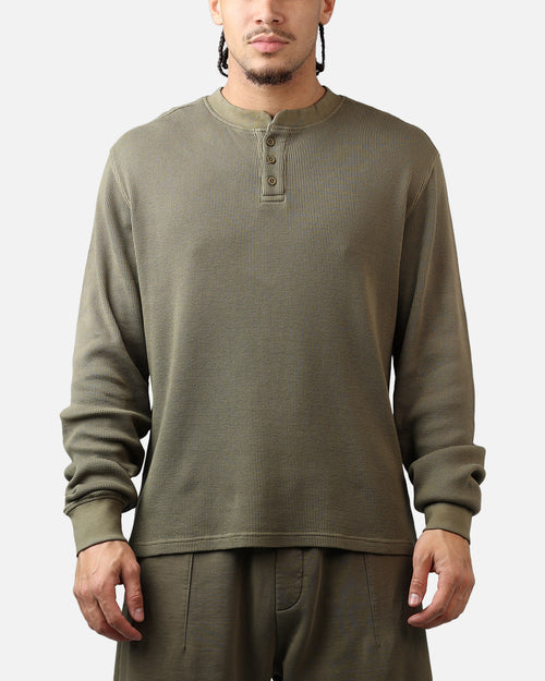 American Thrift Waffle Henley Shirt Washed Olive