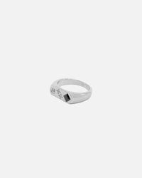 Saint Morta Iced Stars Signet Ring White Gold