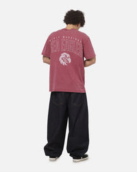 Bleacher Athletic Manly Sea Eagles NRL Attrition Washed T-Shirt Burgundy