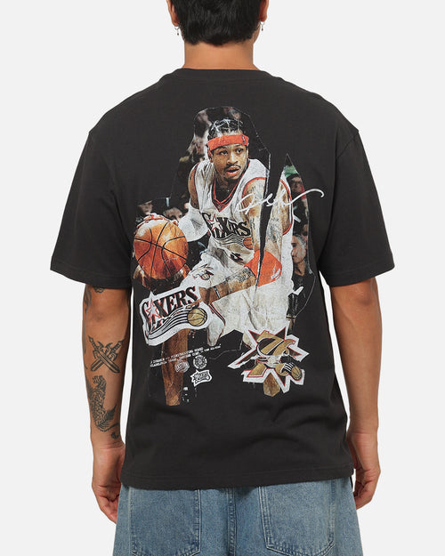 Mitchell & Ness Philadelphia 76ers Allen Iverson Ripped Player T-Shirt Washed Black