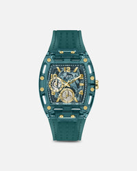Guess Mainline Phoenix Transparent Teal Silicone Watch Teal