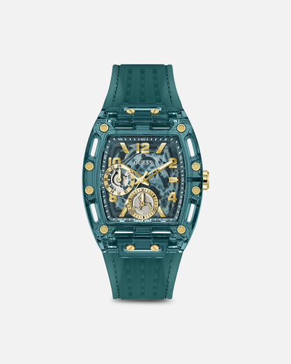Guess Mainline Phoenix Transparent Teal Silicone Watch Teal