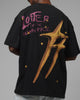 Loiter Melancholy T-Shirt Black Acidwash