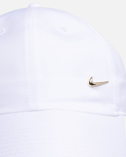 Nike Dri-FIT Club Unstructured Metal Swoosh Strapback Cap White