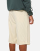 Carre Heritage Pleated Shorts Off White Pinstripe