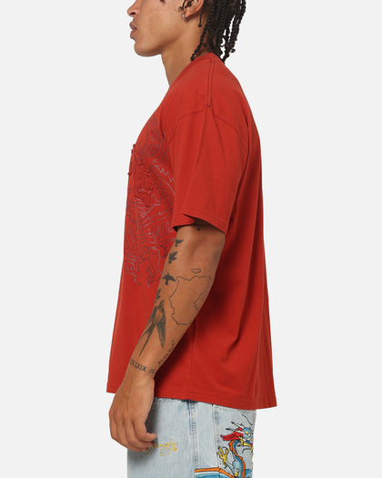 Ed Hardy Double Dragon Applique T-Shirt Red