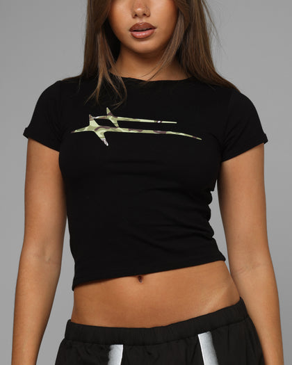 Loiter Women's Hybrid Baby T-Shirt Black