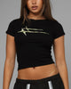 Loiter Women's Hybrid Baby T-Shirt Black