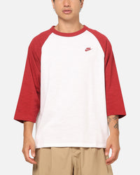 Nike 3/4 Sleeve Raglan Top Crimson/White