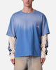 MNML Layered Flame Pocket Long Sleeve T-Shirt Washed Blue