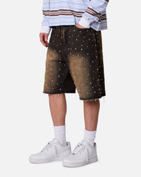 MNML Baggy Stud Denim Shorts Black
