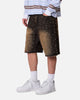 MNML Baggy Stud Denim Shorts Black
