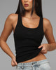 Loiter Women's Hybrid Scoop Neck Tank Black/Black